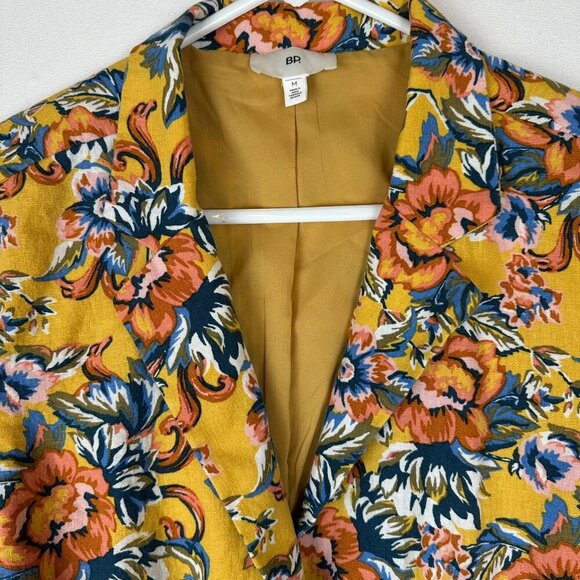 Y2K Brass Plum Nordstrom Floral Linen Blazer - Picture 2 of 8